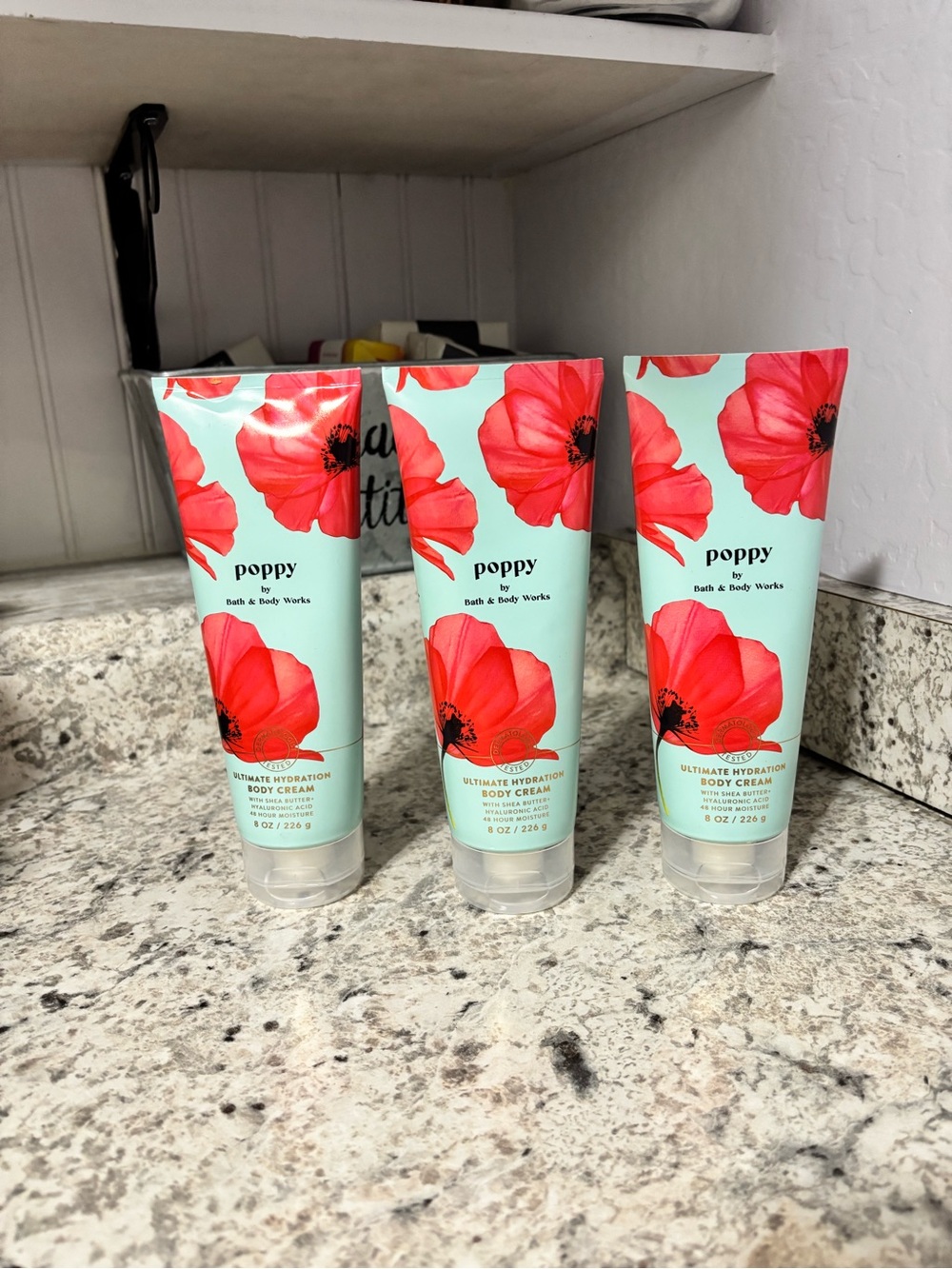 3 Bath & Body Works Poppy Cream   NWT